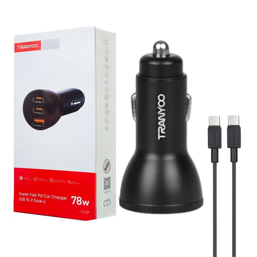 CARGADOR DE AUTO 78W USB TO 2 TYPE C